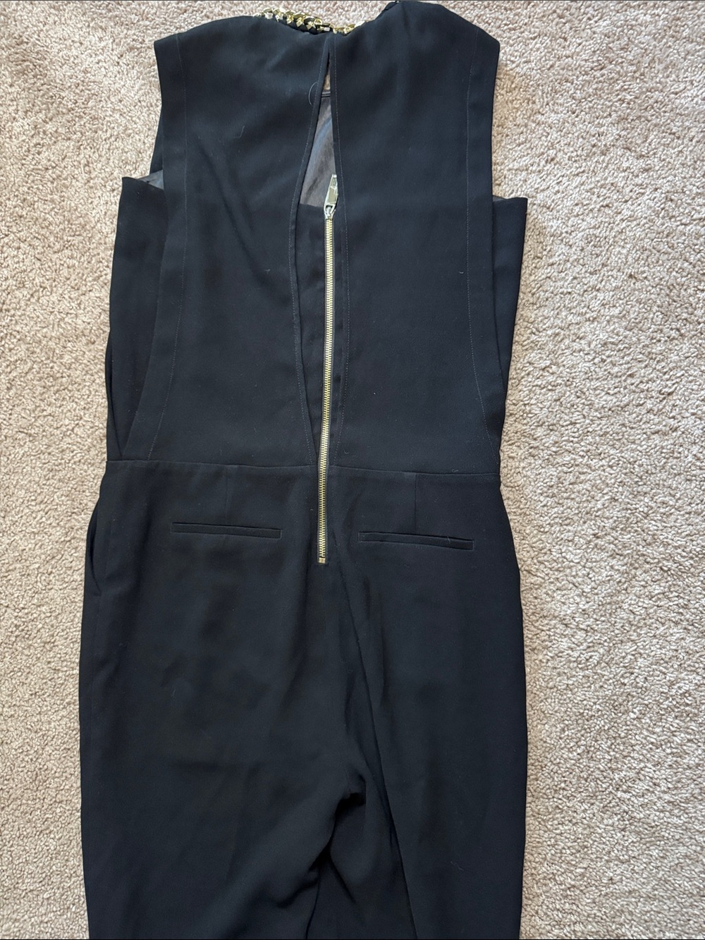 Ted Baker Black Sleeveless Jumpsuit with Gold Chain Neck - Picture 3 of 3